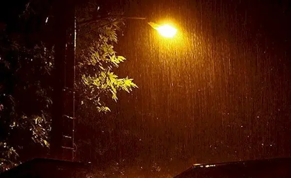 عکس از باران در شب