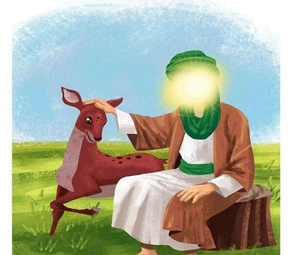 عکس نقاشی نماز باران امام رضا
