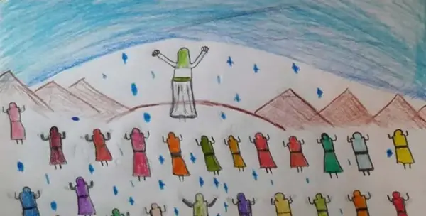 عکس نقاشی نماز باران امام رضا
