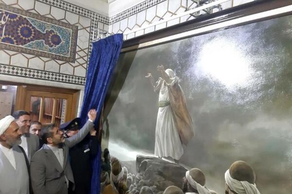 عکس نقاشی نماز باران امام رضا