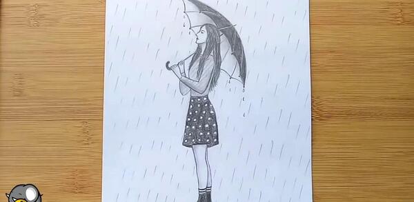 عکس نقاشی یک روز بارانی