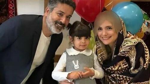 عکس آوای باران و همسرش