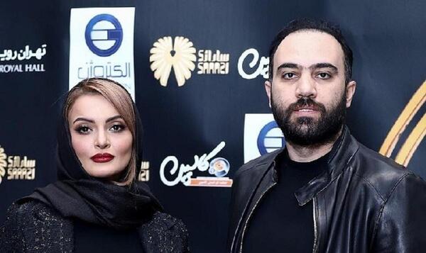 عکس آوای باران و همسرش