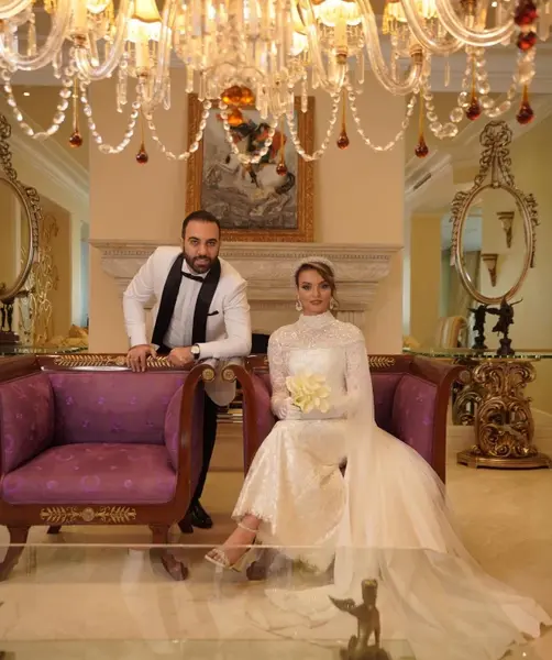 عکس آوای باران و همسرش