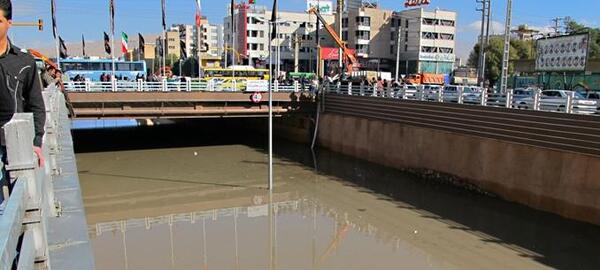 عکس باران شیراز فلکه هنگ