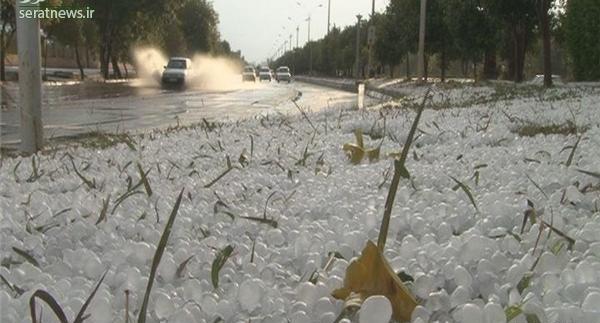 عکس باران شدید تگرگ