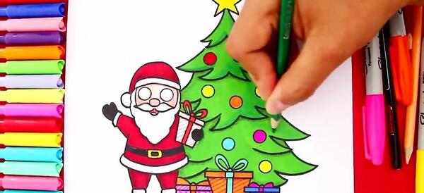 عکس بابا نوئل و درخت کریسمس