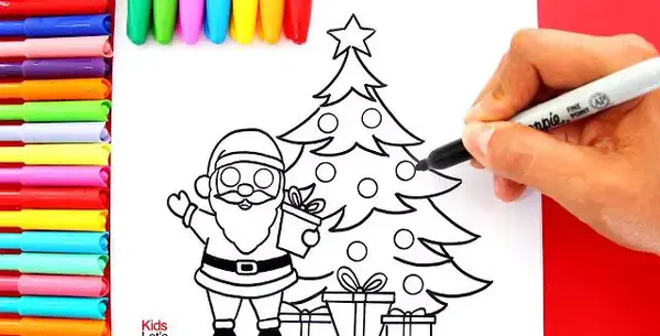 عکس بابا نوئل و درخت کریسمس