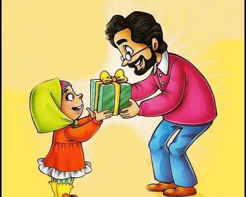 عکس بابا نقاشی کودکانه