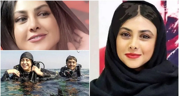 عکس آزاده صمدی با ساپورت