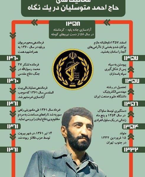 عکس حاج احمد متوسلیان برای پروفایل