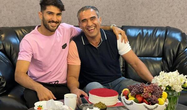 عکس احمدرضا عابدزاده و پسرش