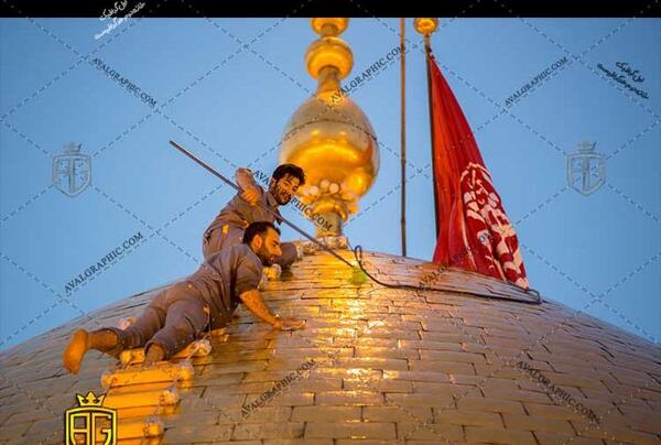عکس حضرت ابوالفضل با امام حسین