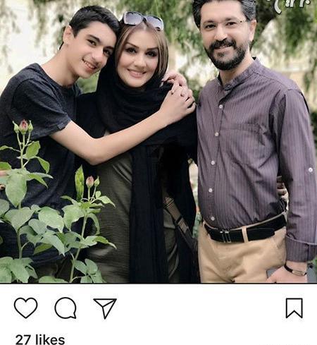 عکس امیر مهدی ژوله و همسرش و فرزندش