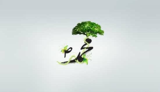 عکس نوشته اسم محمد ص