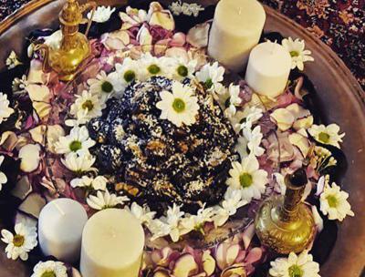 عکس نوشته شاخه گلی به زیبایی فاتحه و صلوات