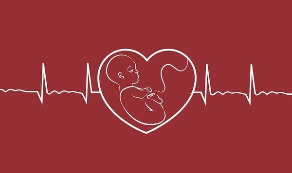 عکس نوشته شنیدن صدای قلب جنین
