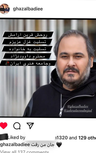 عکس غزل بدیعی و رضا داوودنژاد