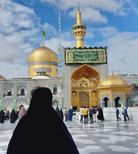 عکس گنبد امام رضا با نوشته