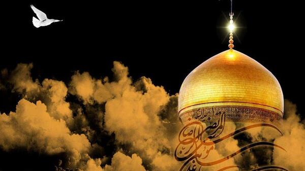 عکس گنبد امام رضا با نوشته