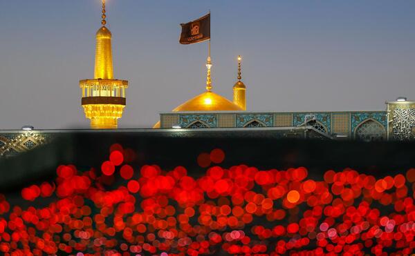 عکس گنبد امام رضا با نوشته