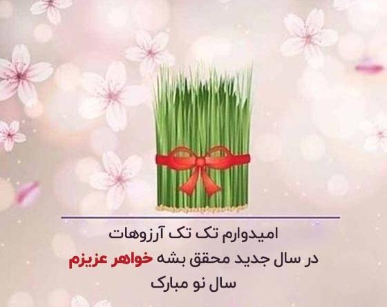 عکس نوشته خواهر شوهر عزیزم سال نو مبارک