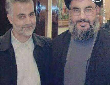 عکس نوشته سید حسن نصرالله و حاج قاسم