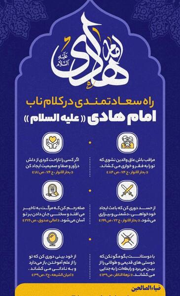 عکس نوشته حدیث از امام هادی علیه السلام