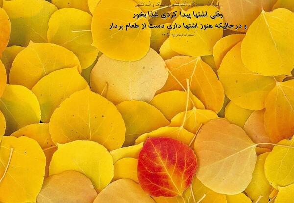 عکس نوشته حدیث از پیامبر اکرم