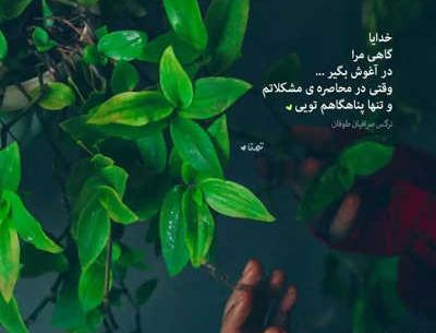 عکس نوشته آشنای من من غریبم بی تو