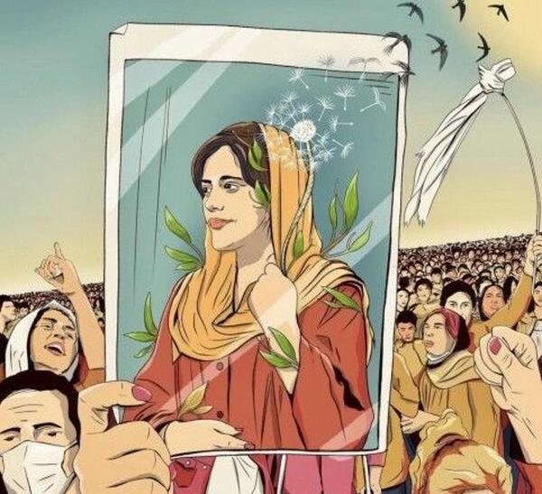 عکس نوشته ی زن زندگی آزادی