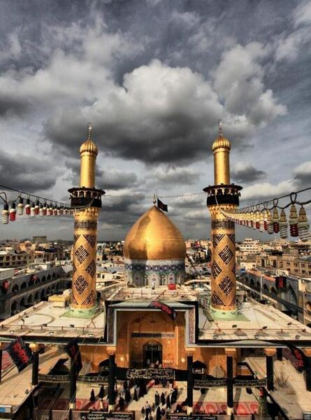 عکس نوشته حرم امام حسین و ابوالفضل