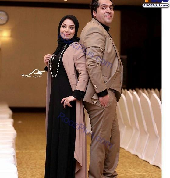 عکس حسین اکبری مجری و همسرش