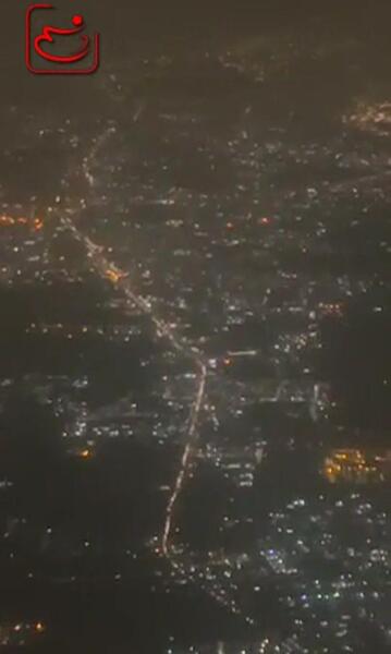 عکس هوایی از تهران در شب