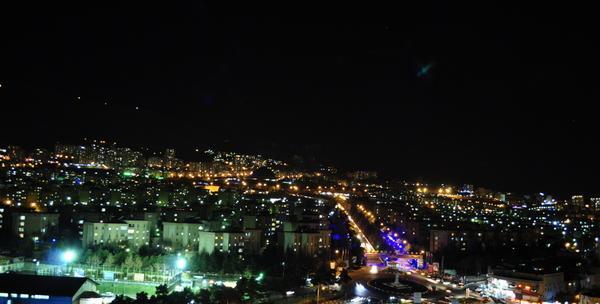 عکس هوایی از تهران در شب