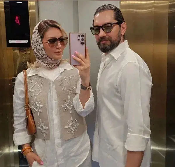 عکس محمد امین کریم پور و همسرش