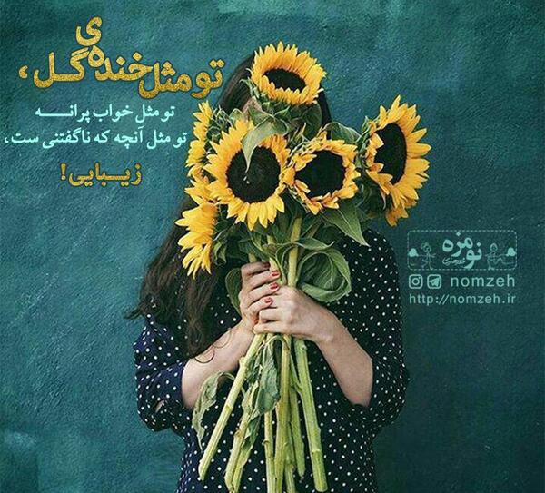 عکس نوشته گل و پروانه