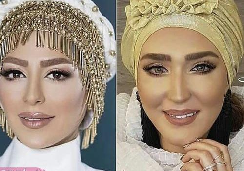 عکس قبل و بعد آرایش عروس ایرانی
