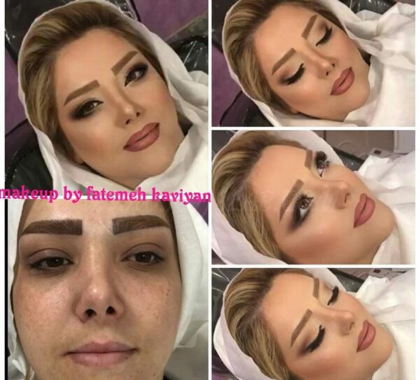 عکس قبل و بعد از آرایش عروس