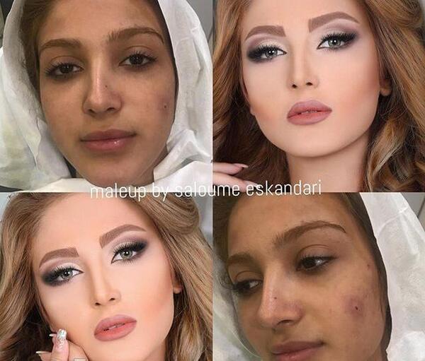 عکس قبل و بعد گریم عروس