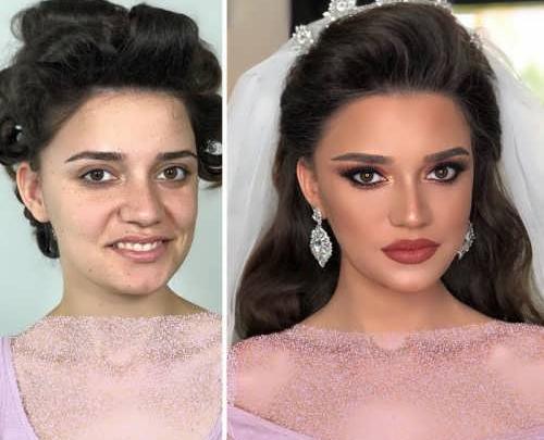 عکس قبل و بعد گریم عروس