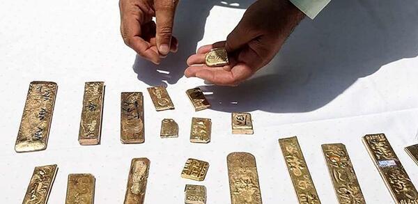 عکس شمش طلا آب شده