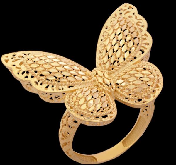 عکس انگشتر طلا پروانه ای