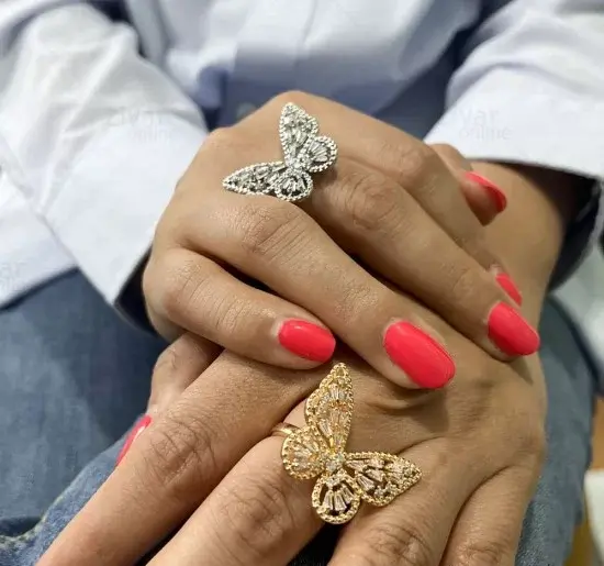 عکس انگشتر طلا پروانه ای