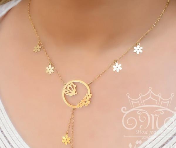 عکس گردنبند طلا پروانه