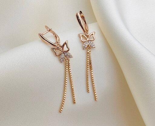 عکس گوشواره طلا پروانه ای