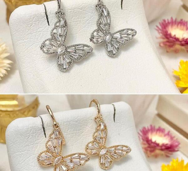 عکس گوشواره طلا پروانه ای