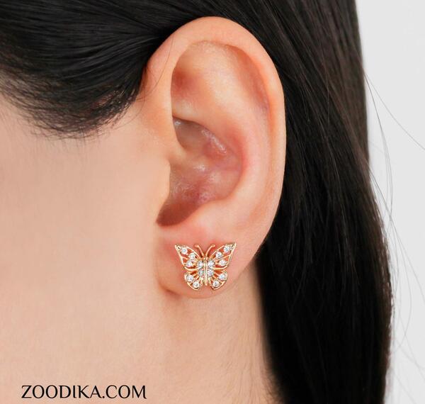 عکس گوشواره طلا پروانه ای