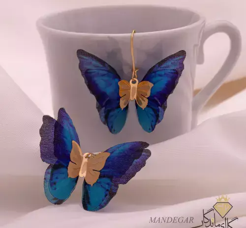 عکس گوشواره طلا پروانه ای