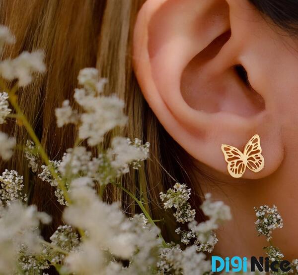 عکس گوشواره طلا پروانه ای